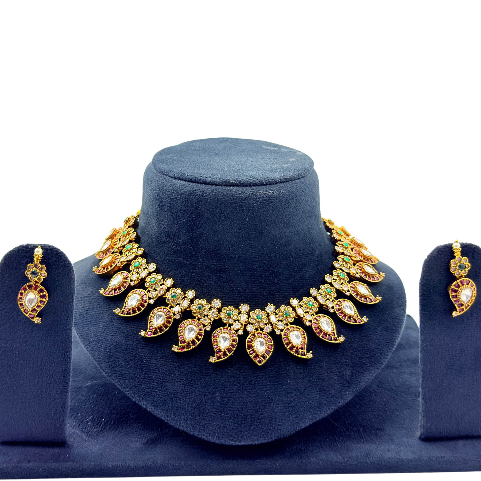 Paisley Kundan Statement Choker Set