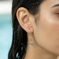 Butterfly-shaped Pastel Petal Charm Drop Earrings