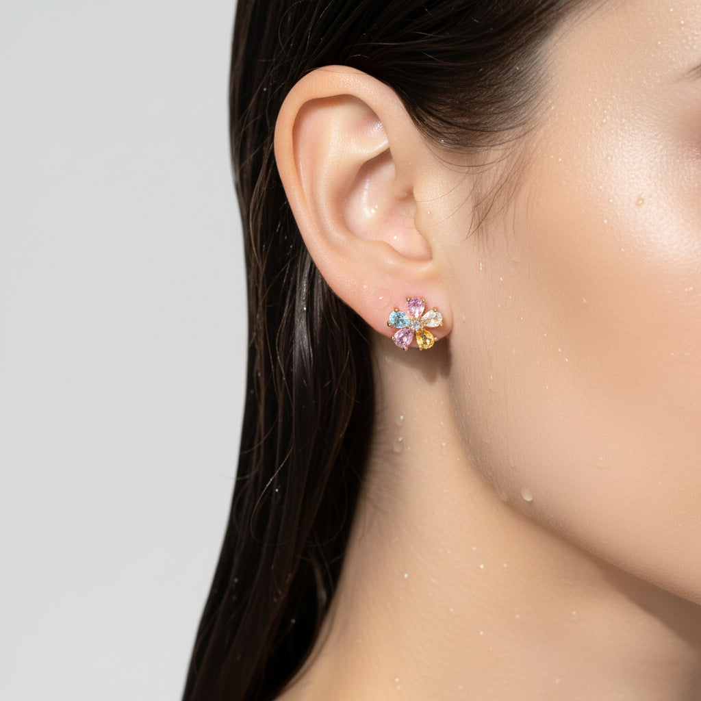 Flower-shaped earring
