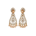 Peach Teardrop Chandelier Earrings