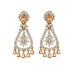 Peach Teardrop Chandelier Earrings