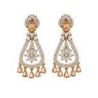 Peach Teardrop Chandelier Earrings