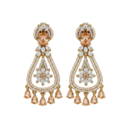 Peach Teardrop Chandelier Earrings
