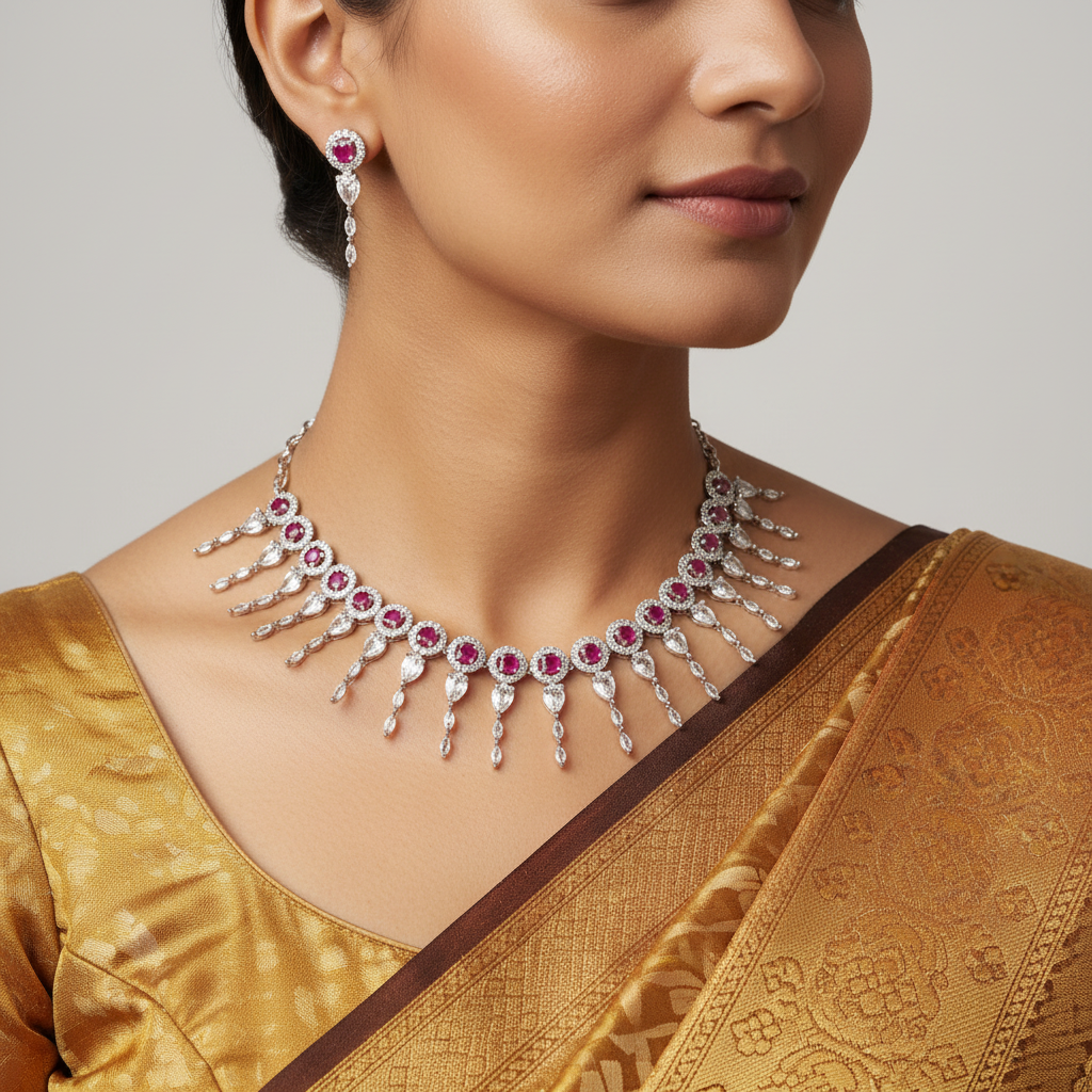Regal Elegance AD Necklace Set