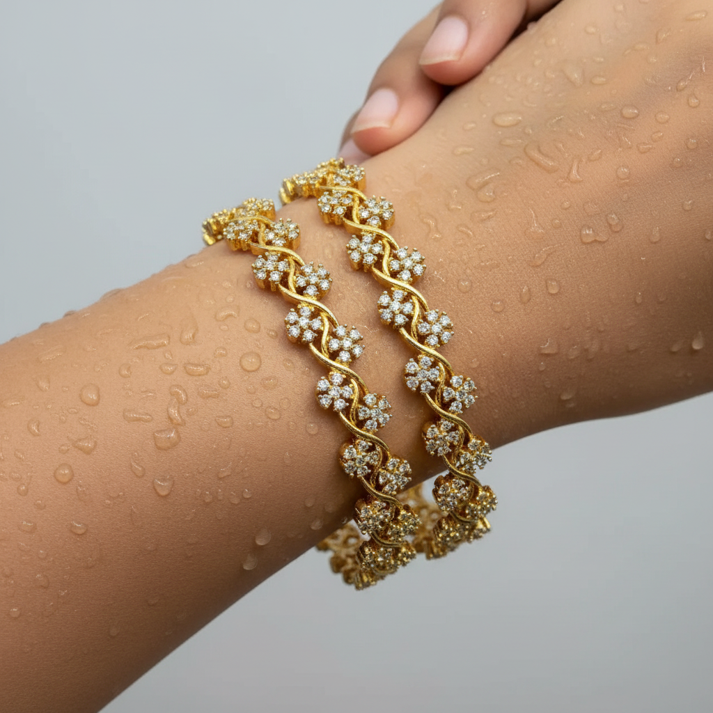 Sparkling Blossom Bangle Set