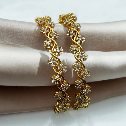 Sparkling Blossom Bangle Set