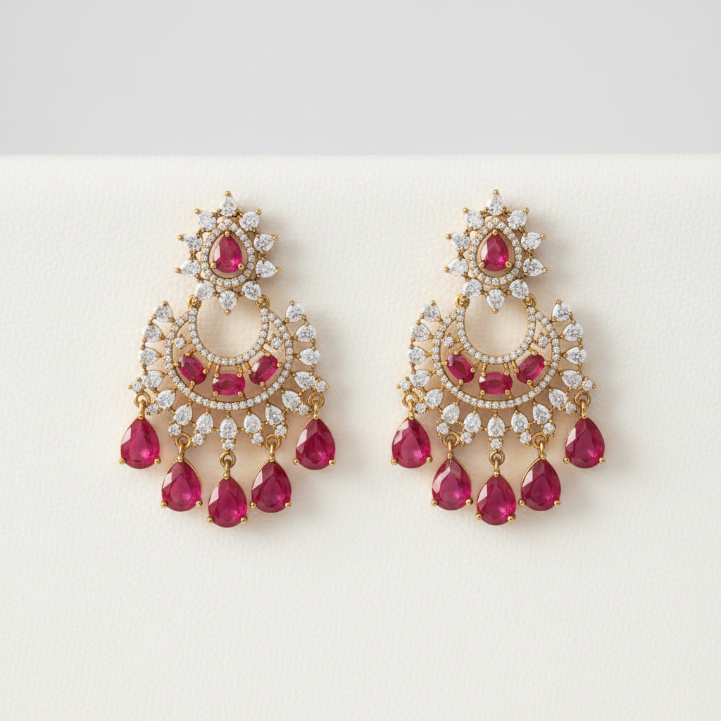 Rani Noor Kundan Chandbali Earrings