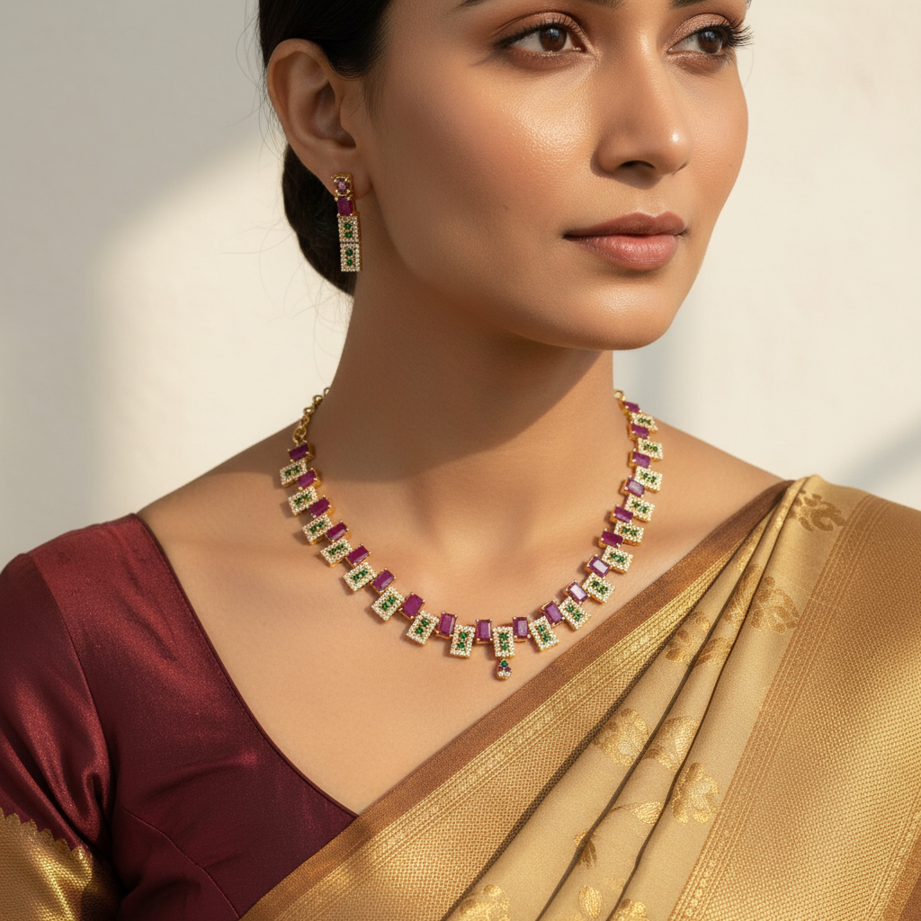 Ruby Elegance Necklace Set
