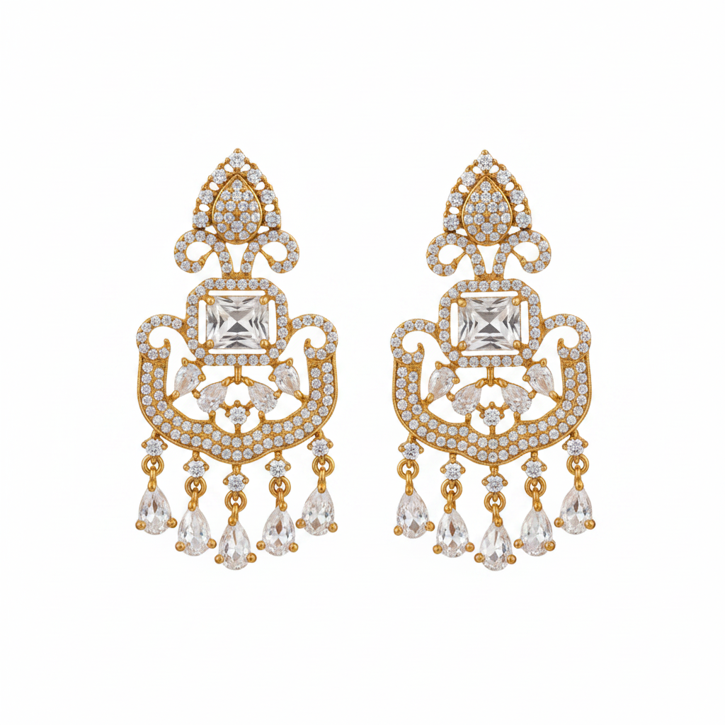Royal Kundan Chandelier Statement Earrings