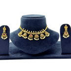 Ruby Drop Pearl Fringe Choker Set