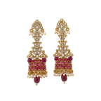 Ruby Pearl Jhumka Chandelier Earrings