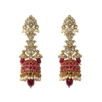Ruby Pearl Jhumka Chandelier Earrings