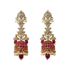 Ruby Pearl Jhumka Chandelier Earrings