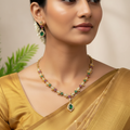 Floral Charm Necklace and Earrings Set