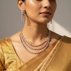 Royal Cascade American Diamond (AD) Necklace and Earrings Set