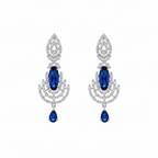 Sapphire Cascade Crystal Statement Earrings