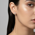 Gold Sunburst Threader Chain Earrings