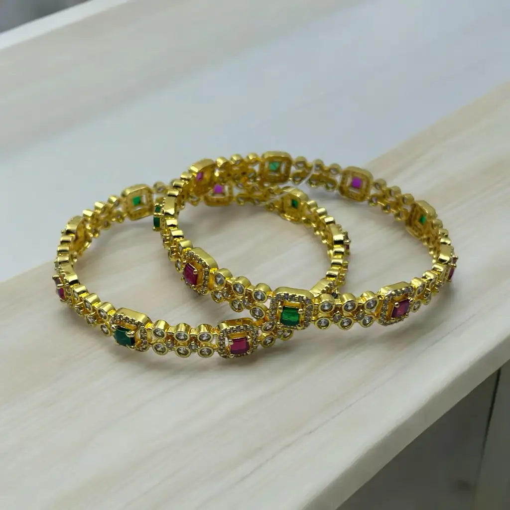 Regal Gemstone Bangle Set