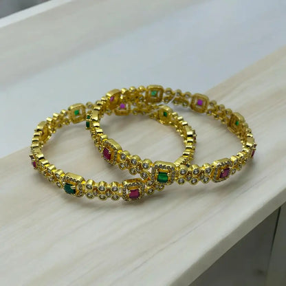 Regal Gemstone Bangle Set