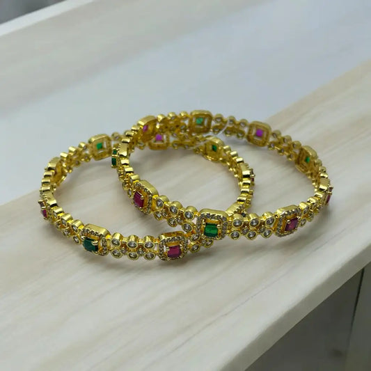Regal Gemstone Bangle Set