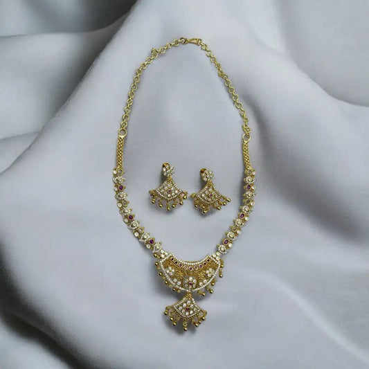Regal Ethnic Necklace and Earrings Set