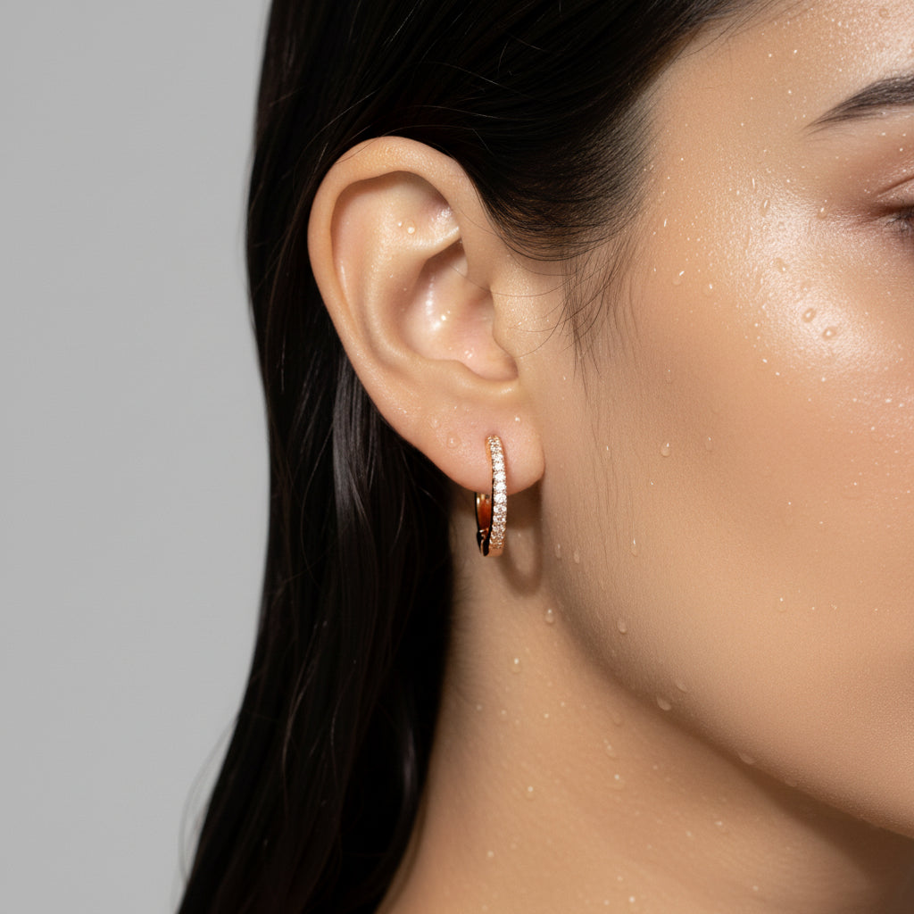Gold hoop earring