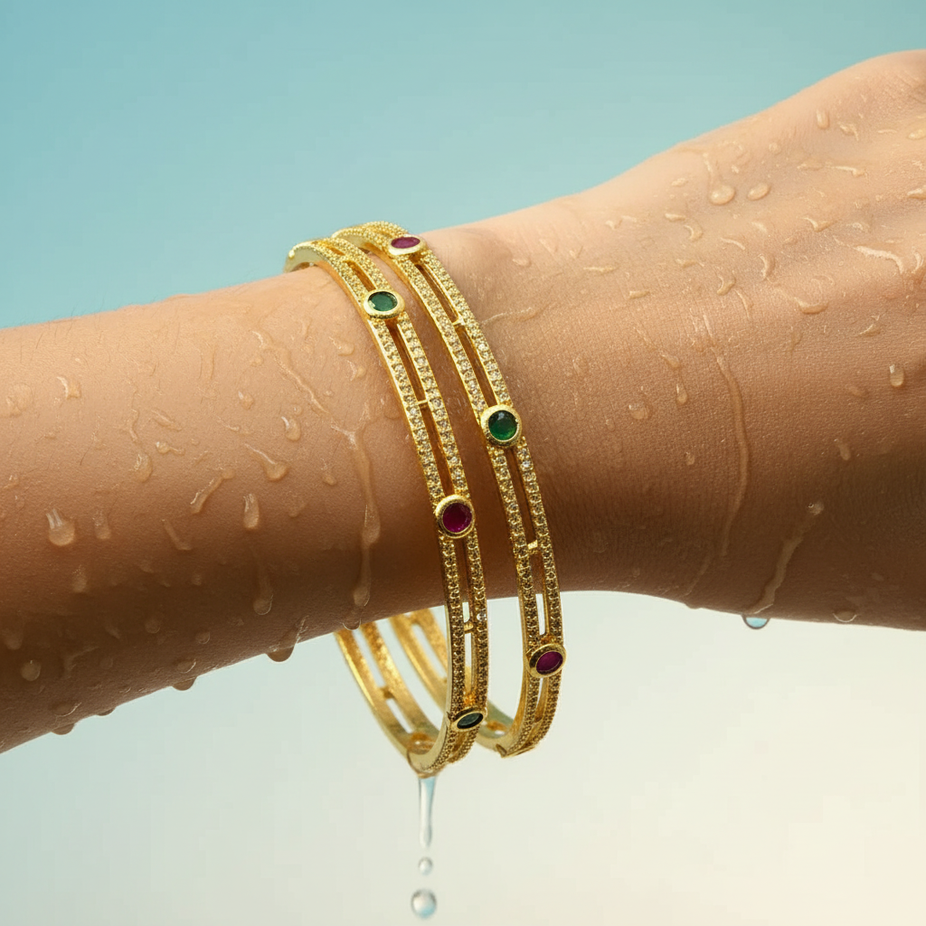 Graceful Elegance Gemstone Bangle Set
