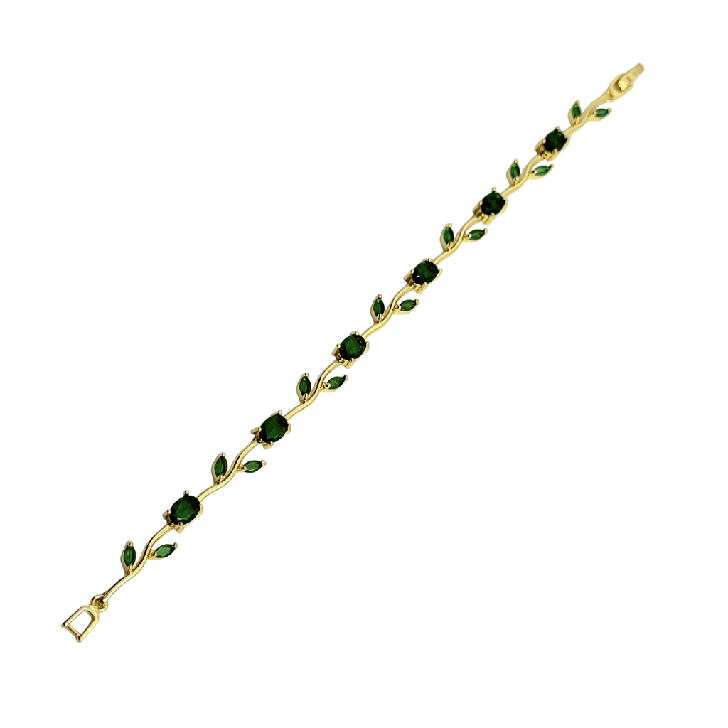 Green bracelet on a white background