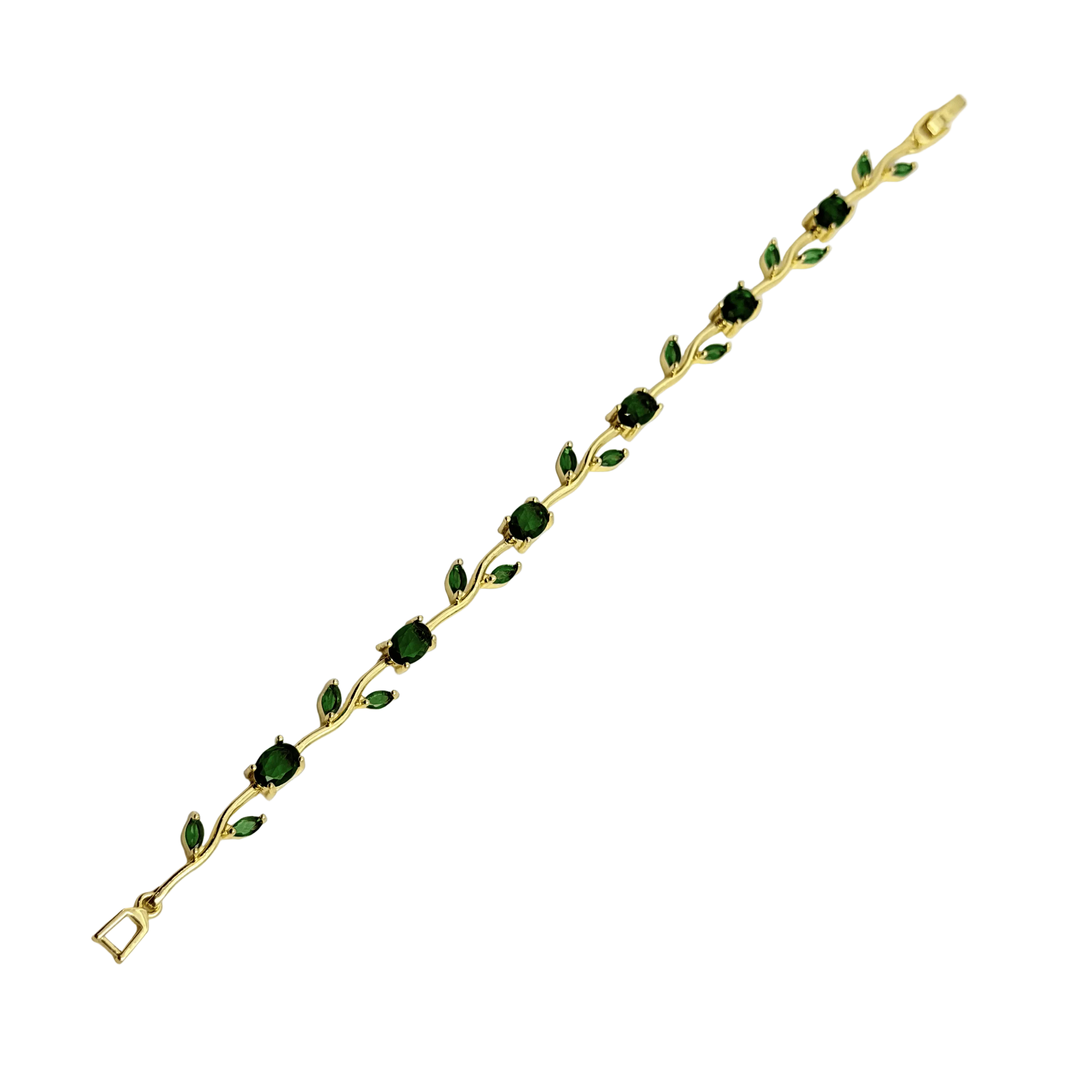 Green bracelet on a white background
