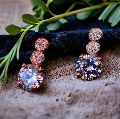 Radiant Rose Gold Drop Earrings