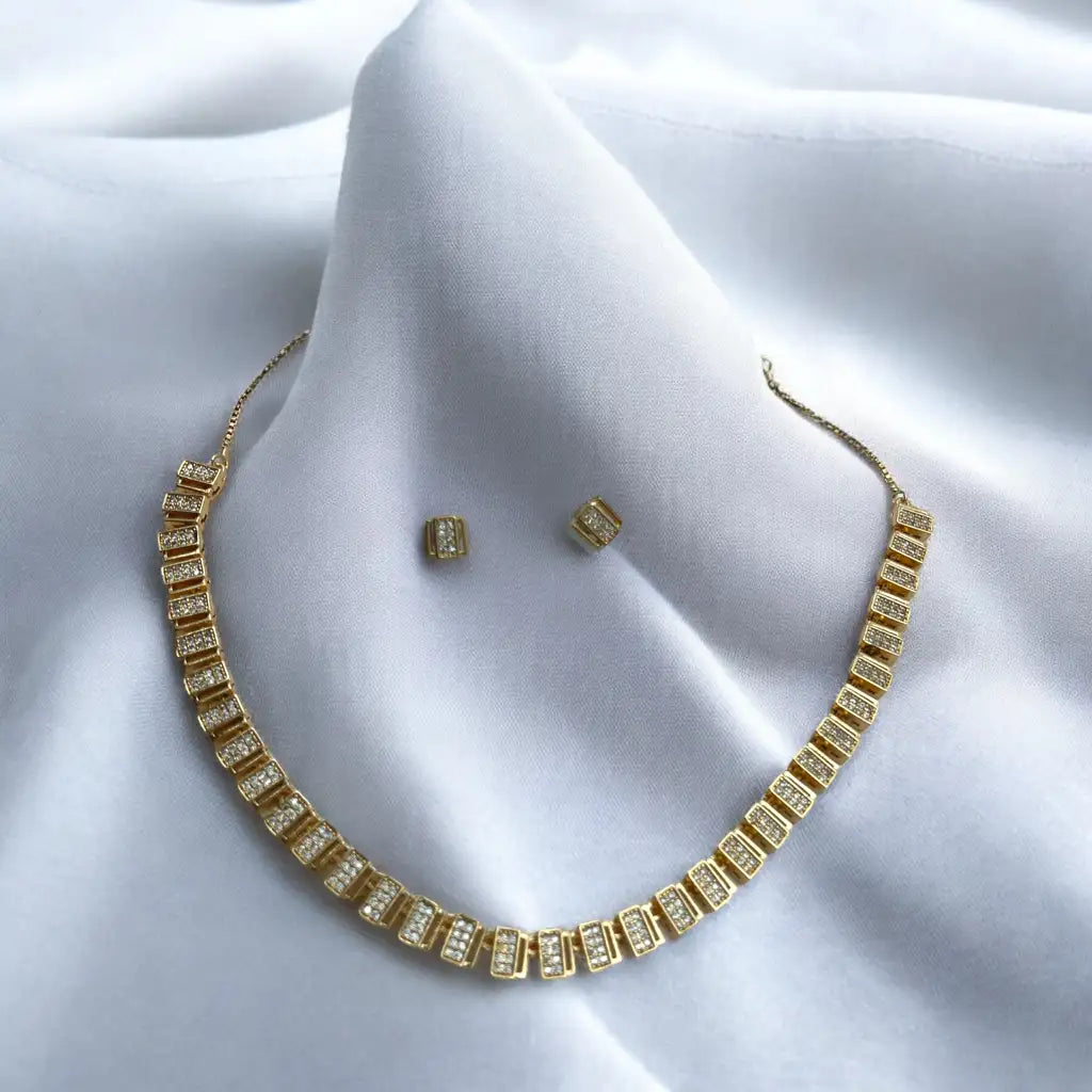 Regal Bar Necklace and Earring Set