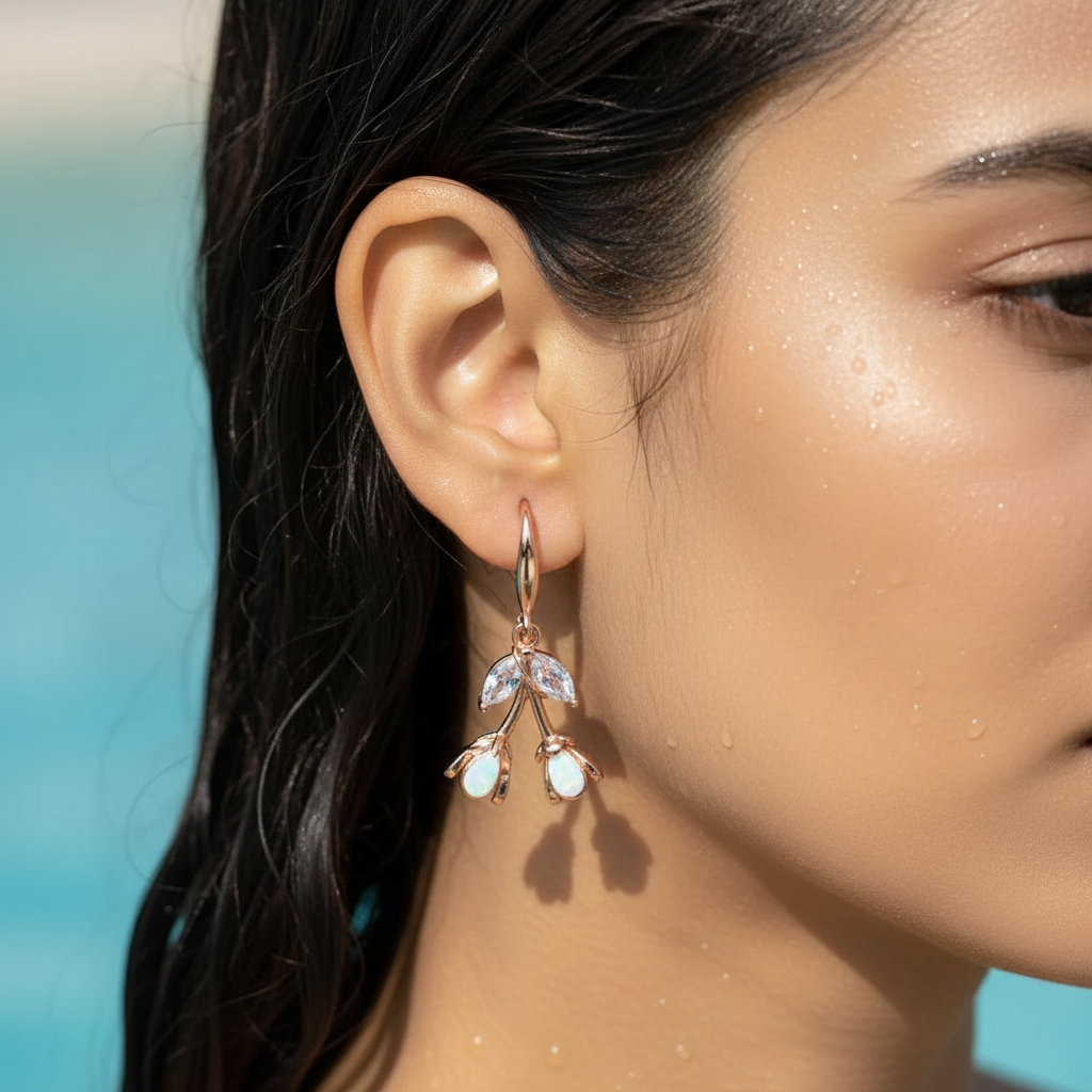 Blush Blossom Drop Earrings