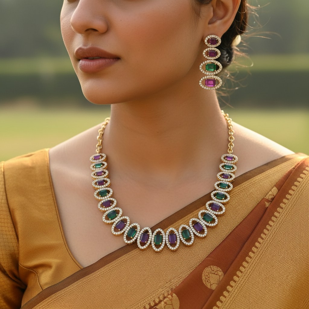 Majestic Emerald Necklace Set