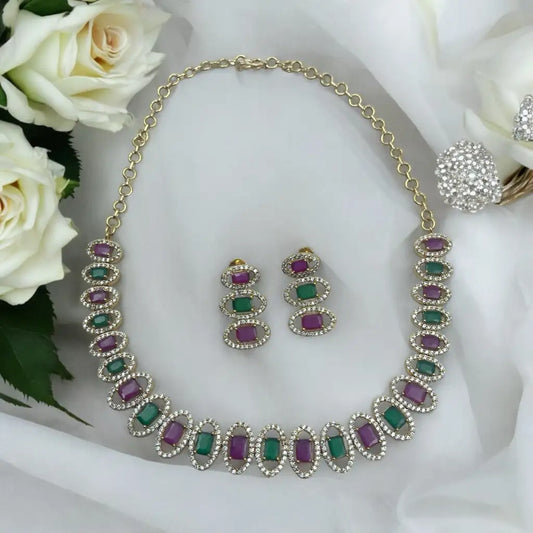 Majestic Emerald Necklace and Earrings Set
