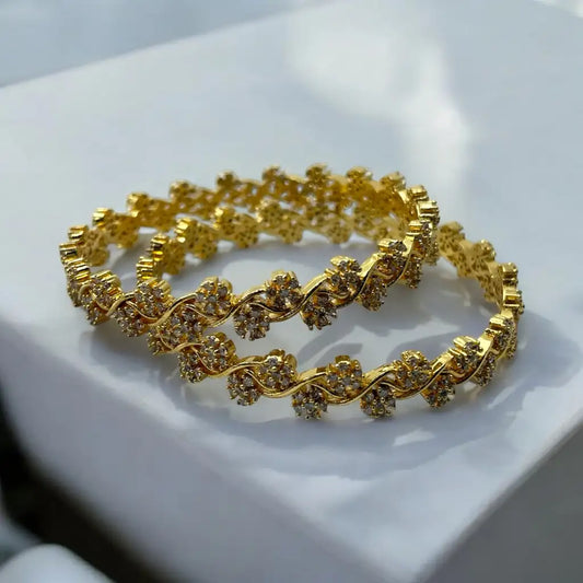 Sparkling Blossom Bangle Set