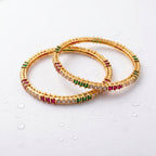 KJ-AI-GALLERY-v1 | Aarunya Prism Bangles — styled flat-lay | Krystal Jewels