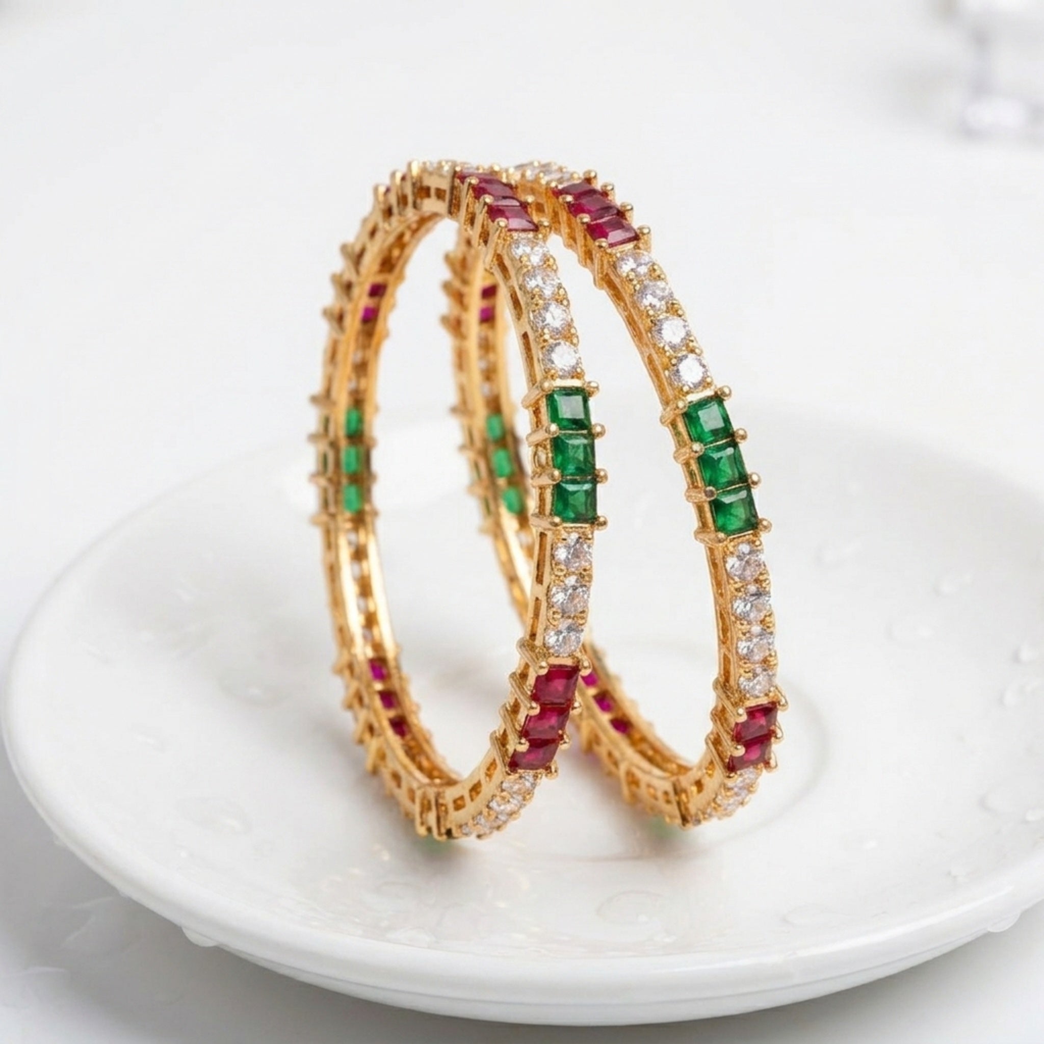 KJ-AI-GALLERY-v1 | Aarunya Prism Bangles — occasion scene | Krystal Jewels