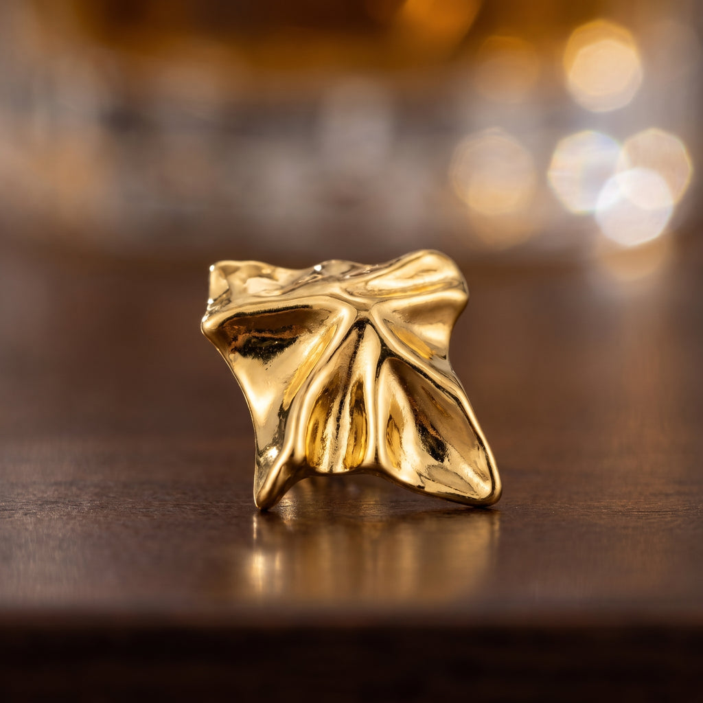 Abstract Crinkled Earrings — macro detail view, Krystal Jewels