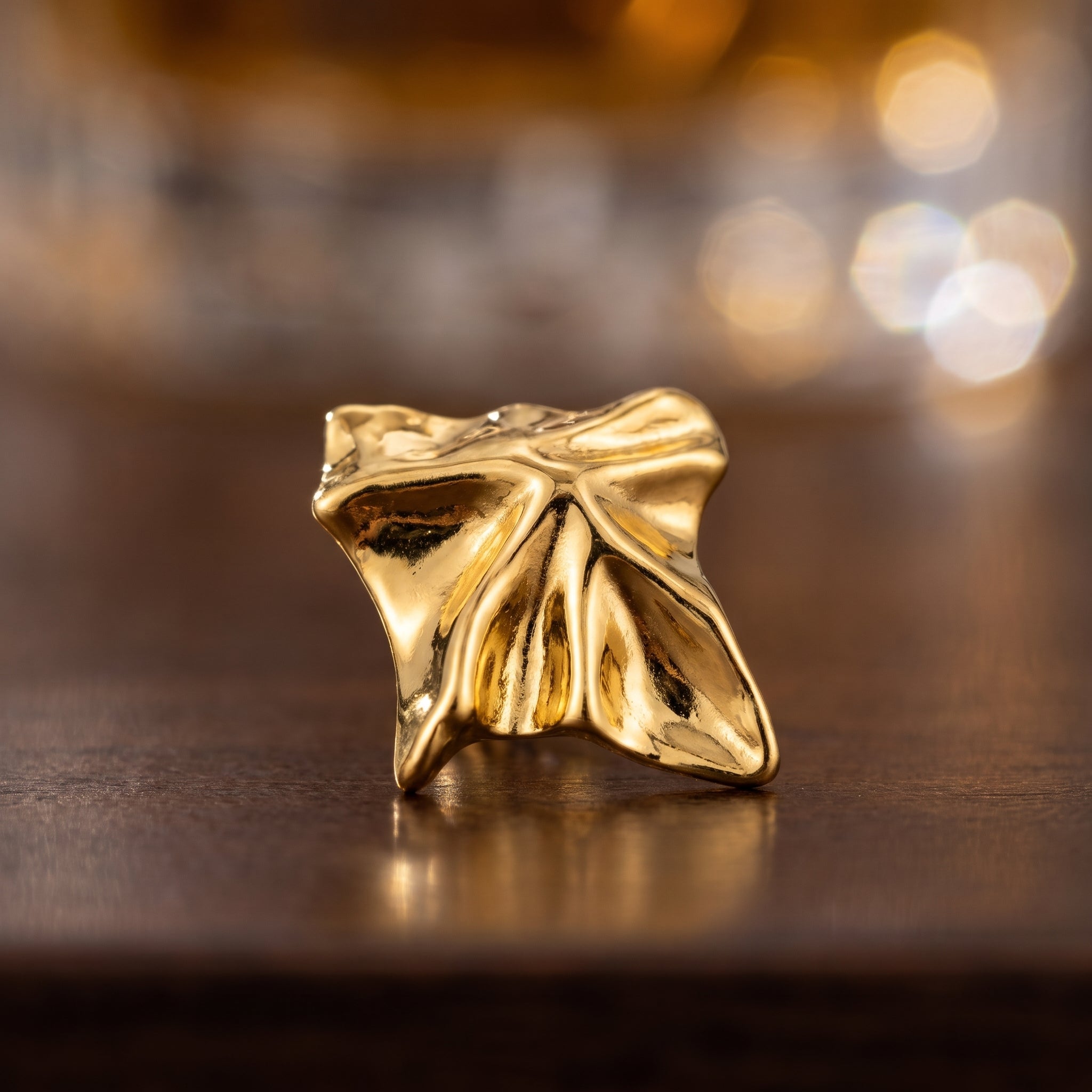 Abstract Crinkled Earrings — macro detail view, Krystal Jewels