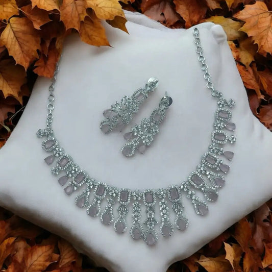 Frosted Elegance AD Necklace Set