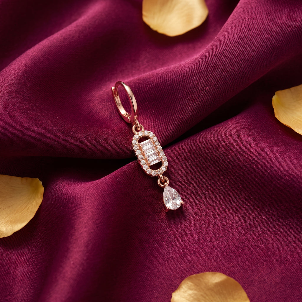 Baguette Link Drop Earrings — festive editorial view, Krystal Jewels