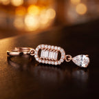 Baguette Link Drop Earrings — macro detail view, Krystal Jewels