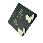 Ivory Butterfly Crystal Stud Earrings