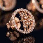 Blossom Halo Circle Stud Earrings — macro detail view, Krystal Jewels