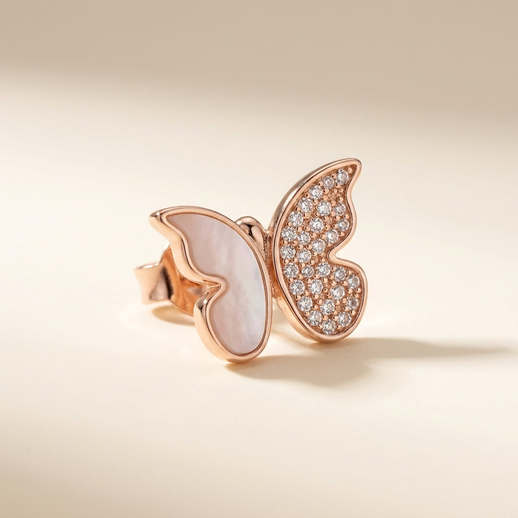 Blush Butterfly Stud Earrings