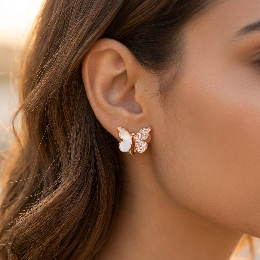 Blush Butterfly Stud Earrings