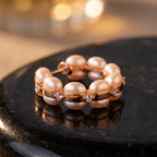 Blush Pearl Curve Huggie Earrings