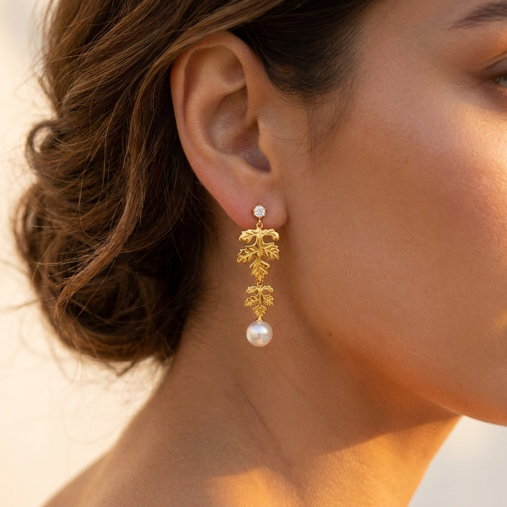 Botanical Pearl Earrings
