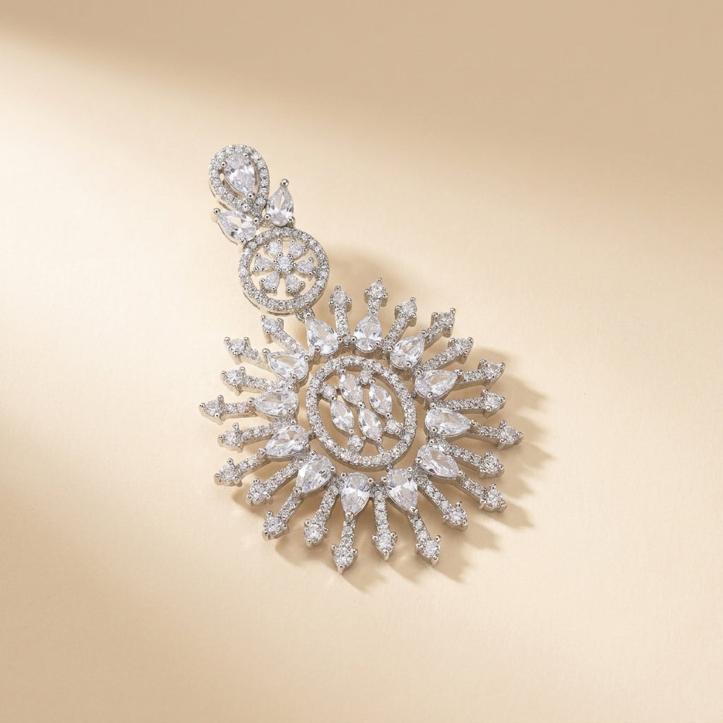 Celestial Bloom Crystal Statement Earrings