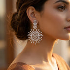 Celestial Bloom Crystal Statement Earrings